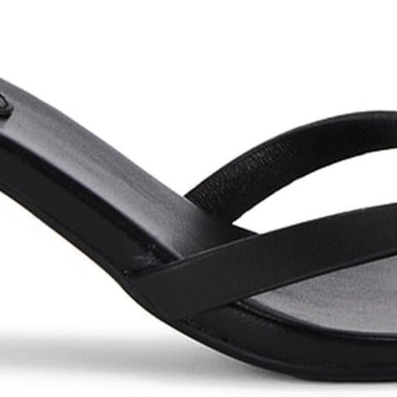 Women Kitten Heels Faux Leather Open Toe Mule Shoes Non Slip Sandals 8.5 - Picture 1 of 9